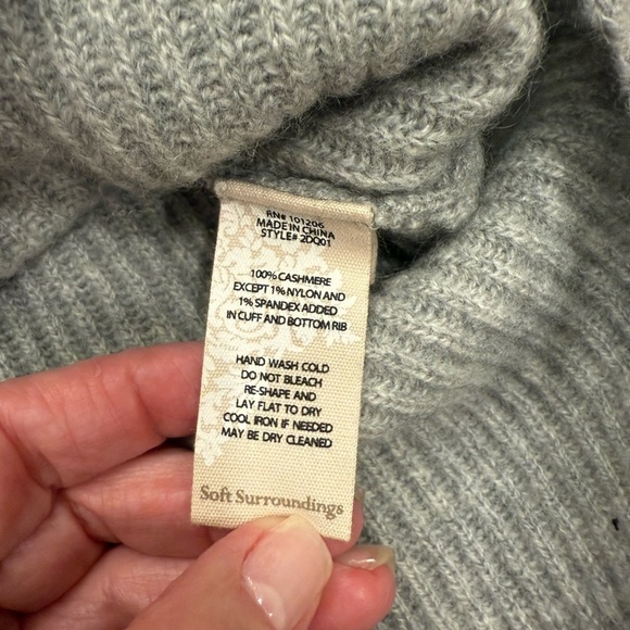 NWT Soft Surroundings Calanthe Cashmere Pullover Heather Gray Size XS $180.00 - Picture 9 of 14